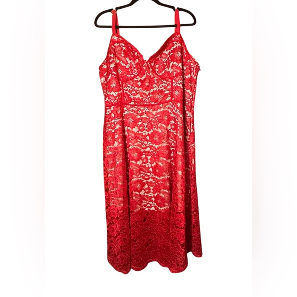 PrettyLittleThing Red Lace Chemise